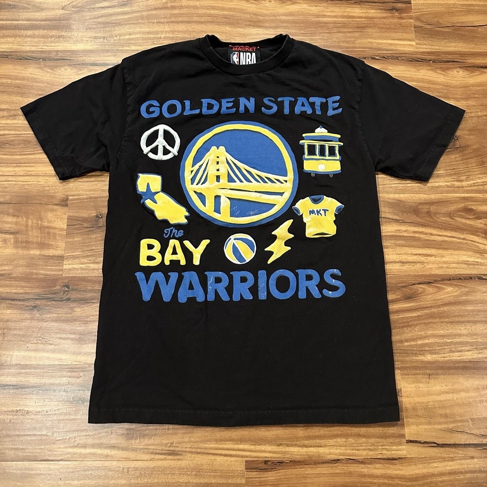 Golden State Warriors Shirt Mens Large Black NBA Basketball Market Graphic Tee